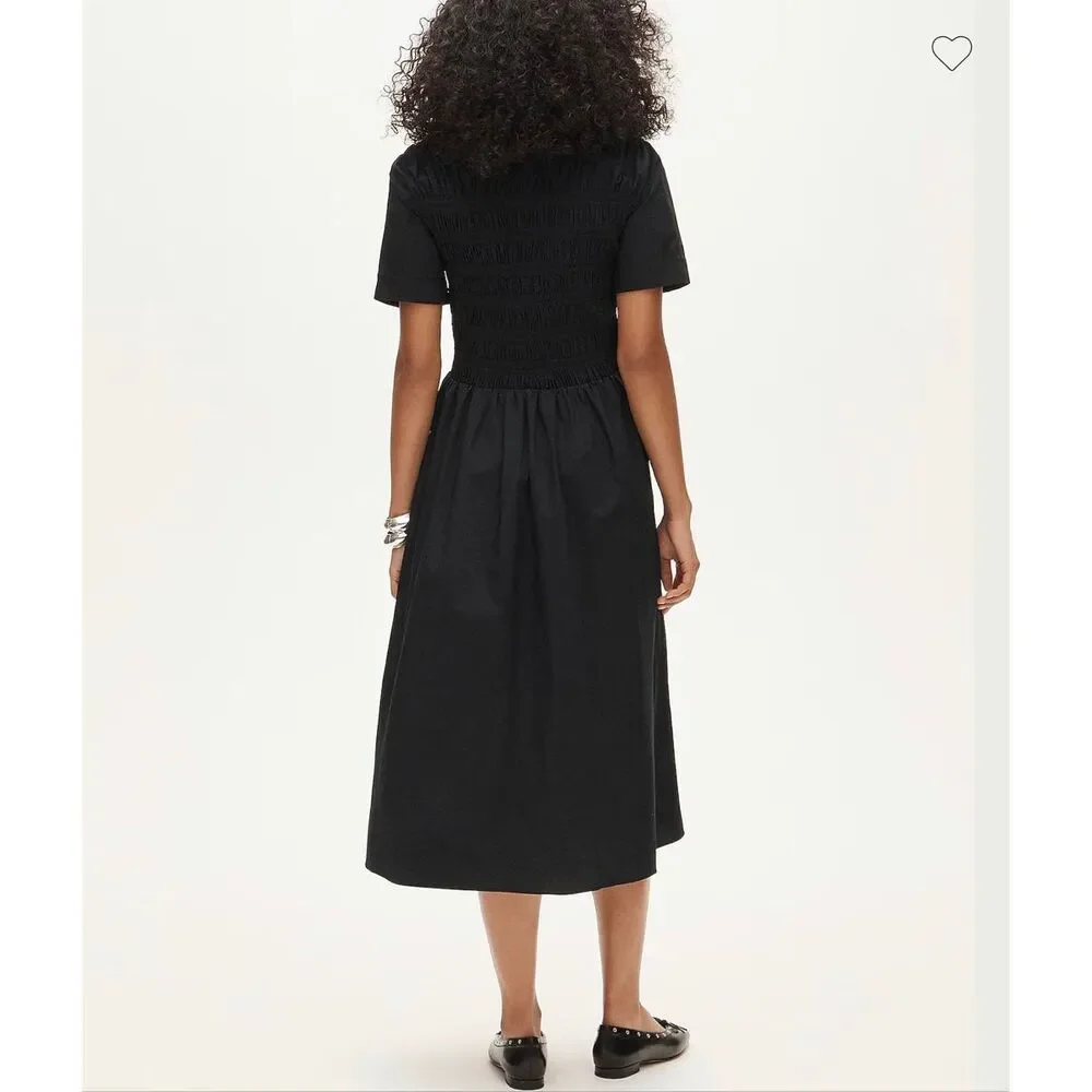 J. Crew Elsie shirt-dress in cotton poplin in Black NWT Size Small